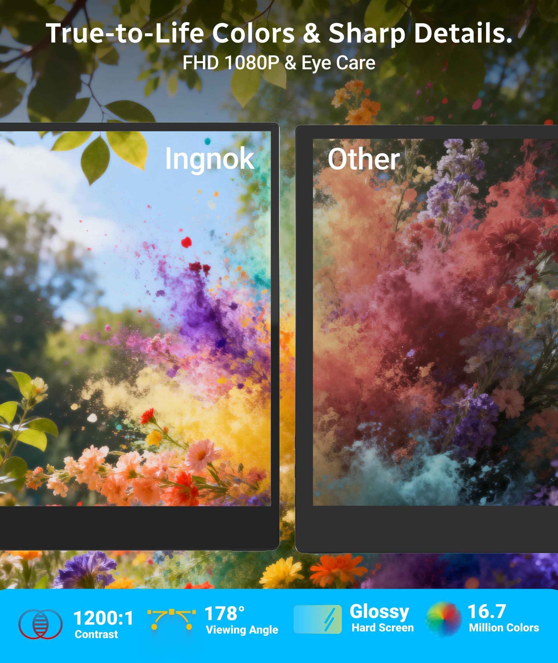 INGNOK 15.6" FHD Touchscreen Portable Monitor with Adjustable Stand