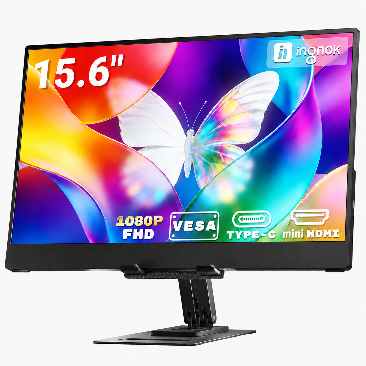 INGNOK YN02D 15.6-inch portable monitor with adjustable stand