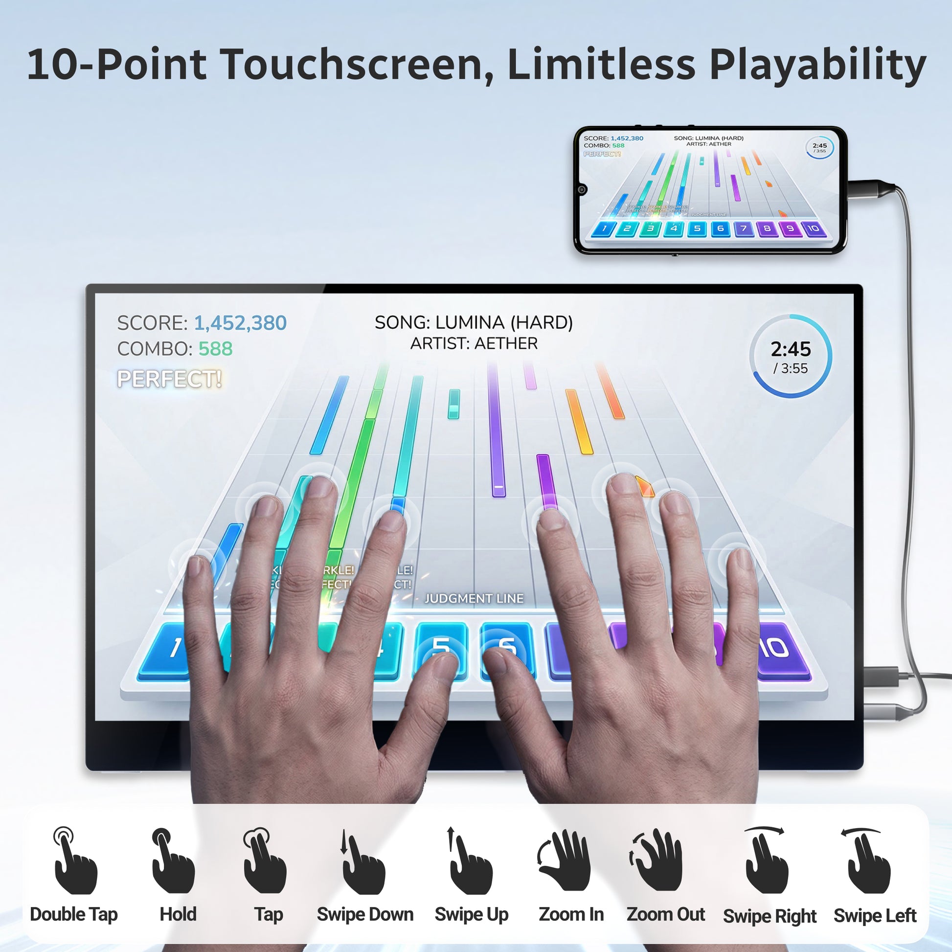 INGNOK 15.6 inch touchscreen portable monitor product detail view