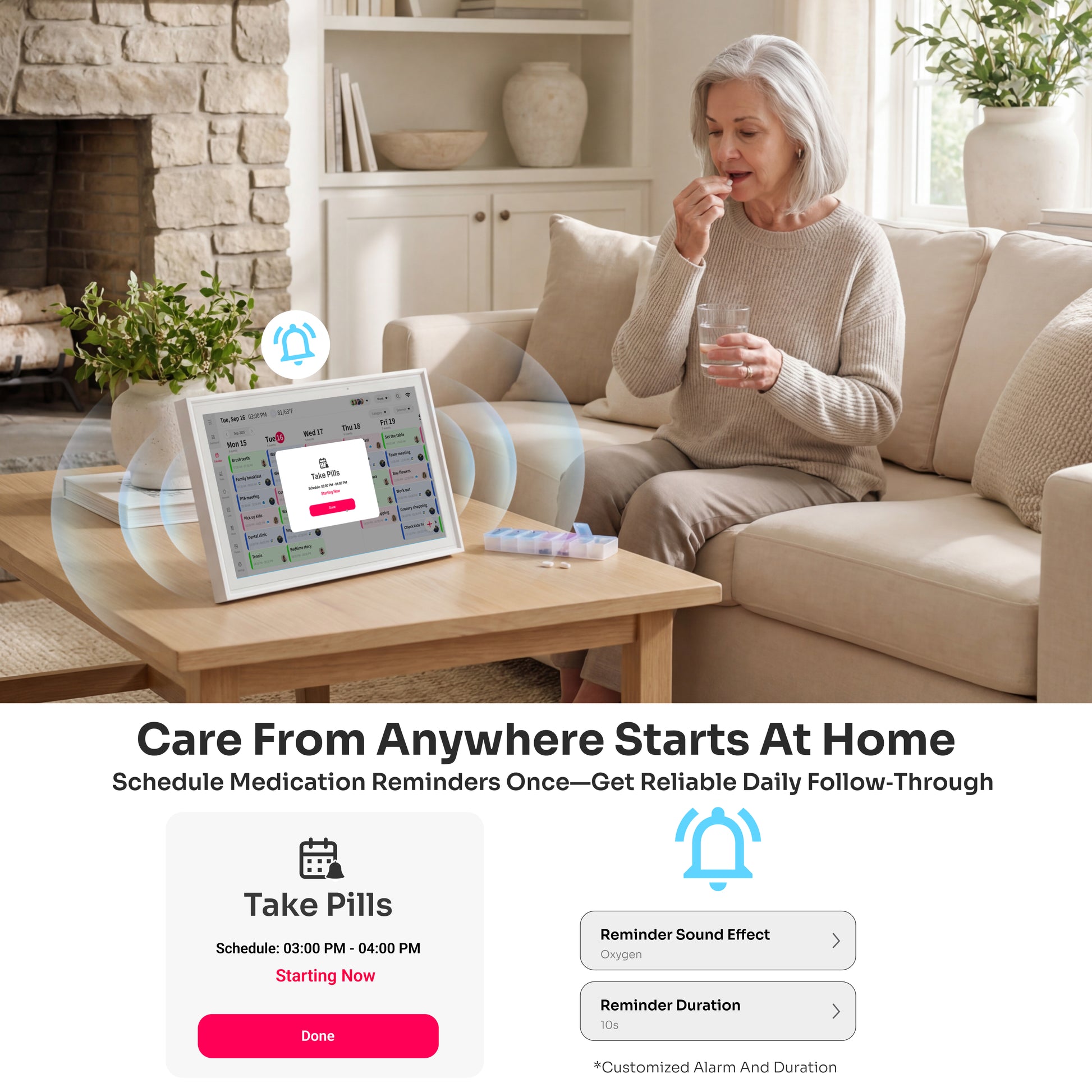 INGNOK digital calendar photo and reminder display
