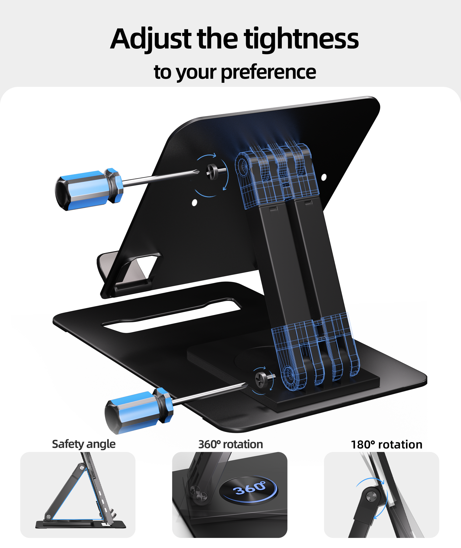 INGNOK portable tablet stand side view