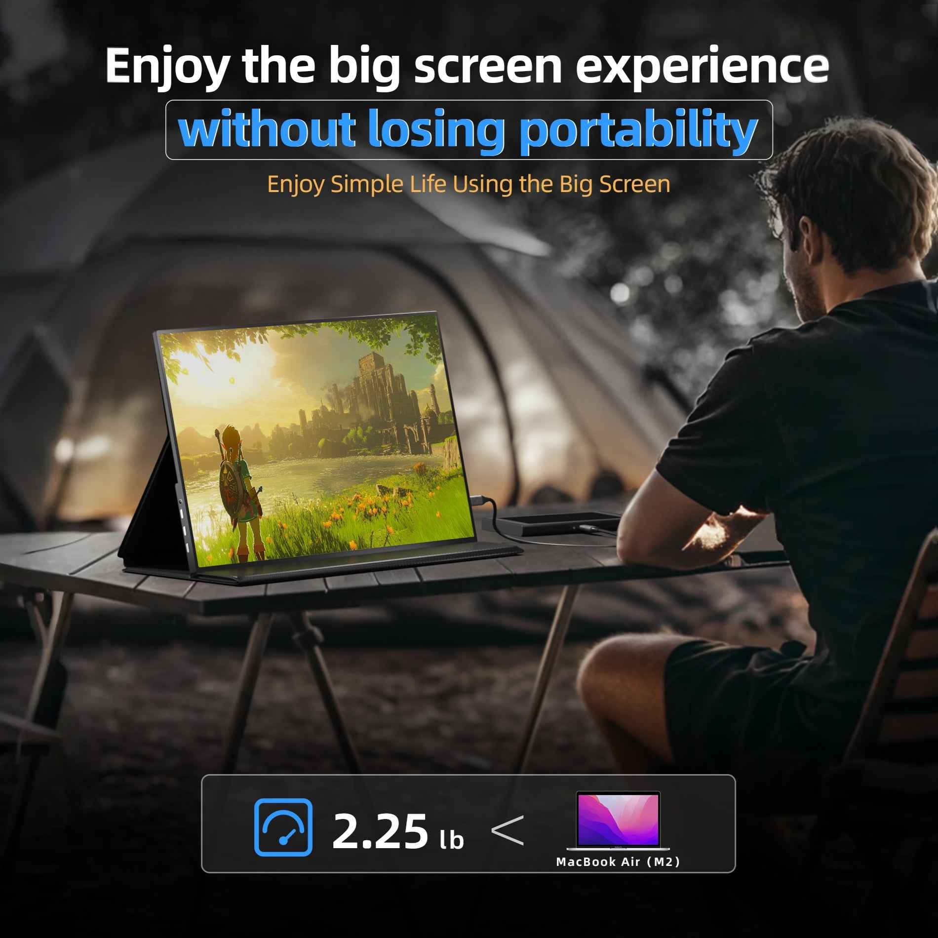 INGNOK YN05B 18.5 inch portable monitor for travel and desk setups